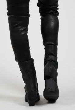 Sort Aarhus Boots^Foldover Heel Boot in Gasoline Nero