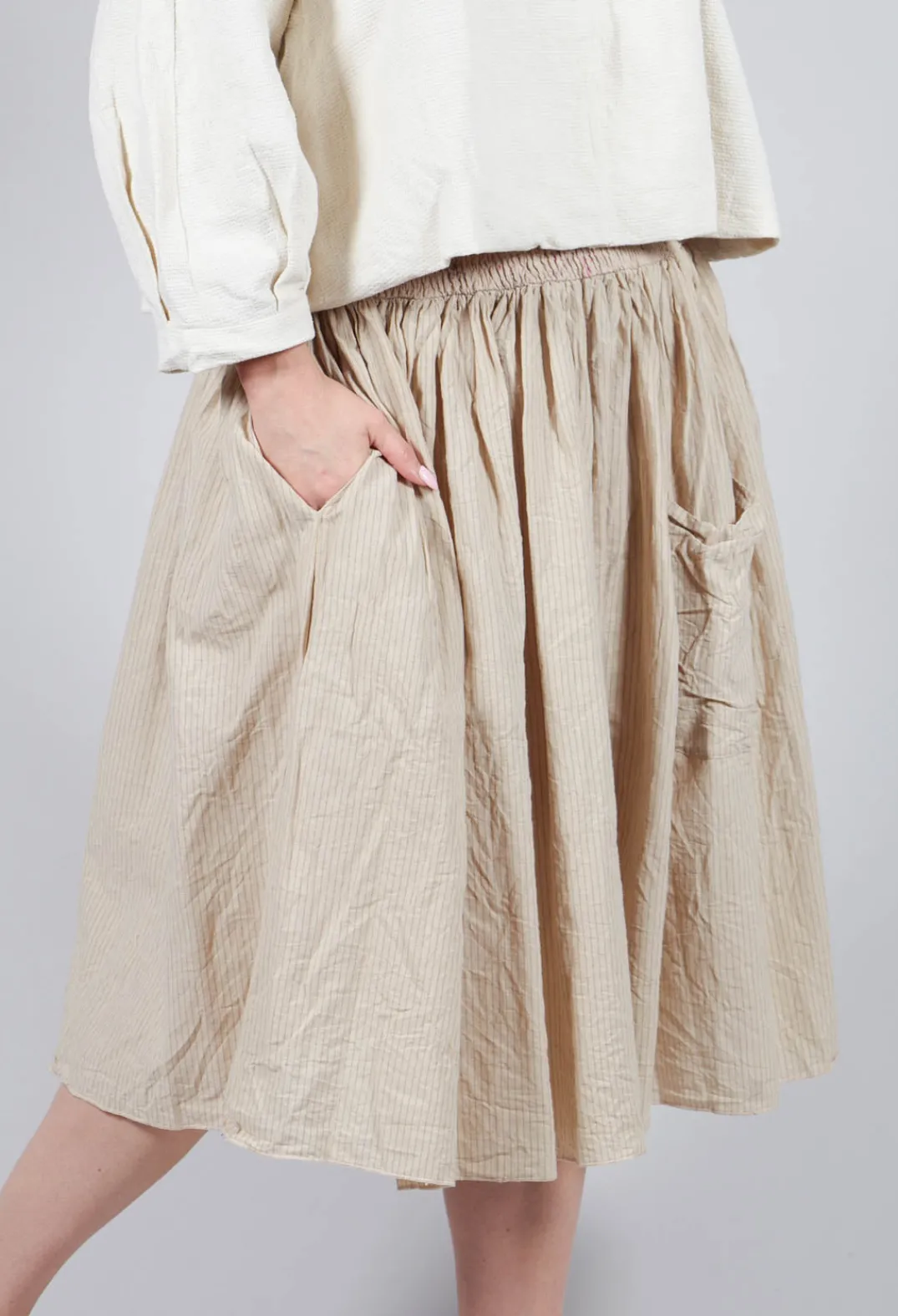 Les Ours Skirts^Framboise Skirt in Striped Linen