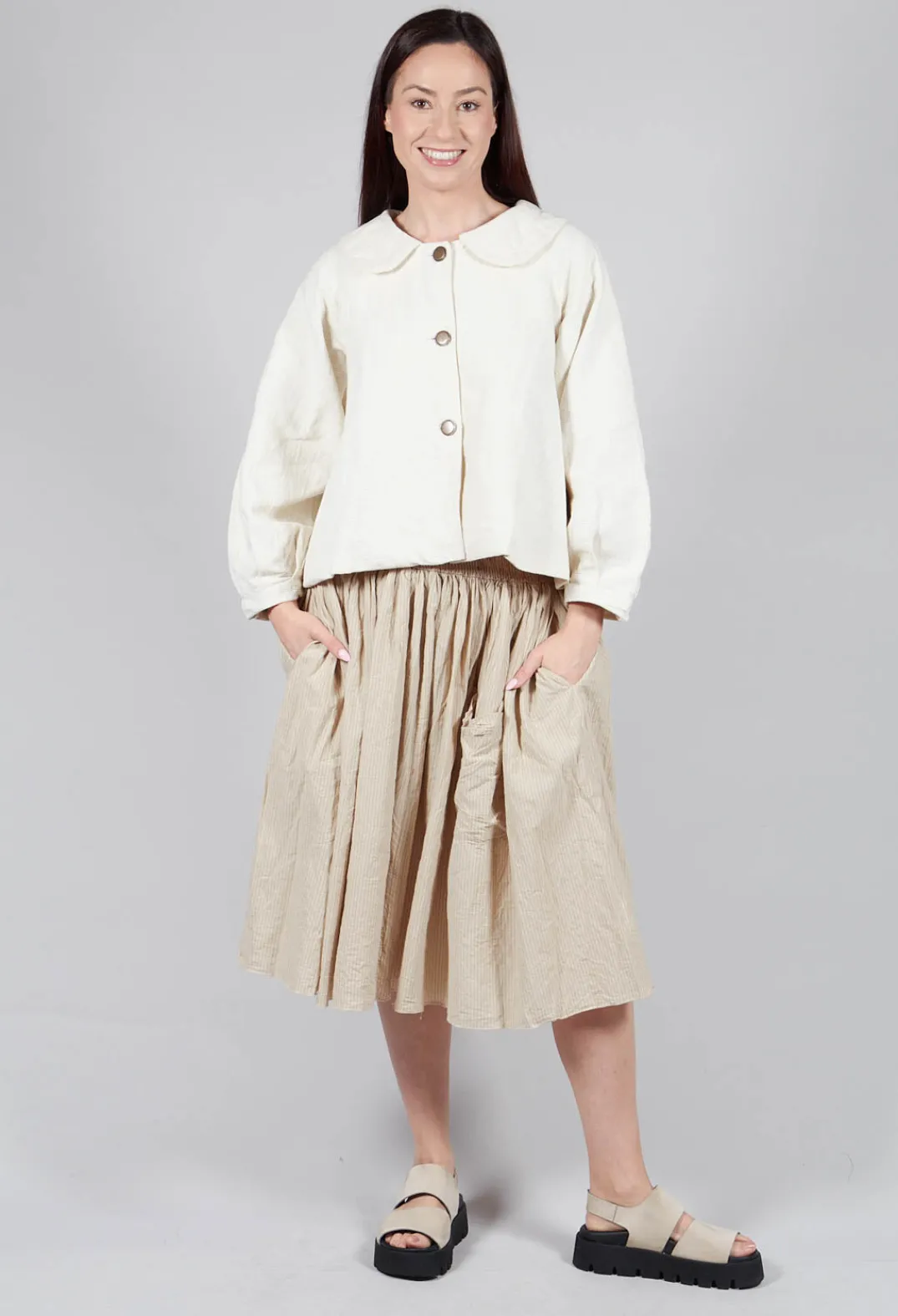 Les Ours Skirts^Framboise Skirt in Striped Linen