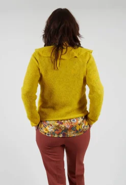 Sarah Pacini Cardigans^Frill Knit Cardigan in Yellow