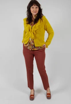 Sarah Pacini Cardigans^Frill Knit Cardigan in Yellow