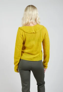 Sarah Pacini Cardigans^Frill Knit Cardigan in Yellow