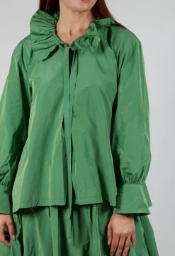 Les Filles d'Ailleurs Tops^Frill Neck Blouse in Apple Green