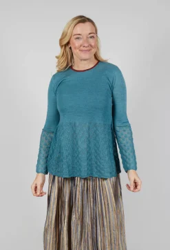 Traces of Me Tops^Frill Top Key Jumper in Celeste