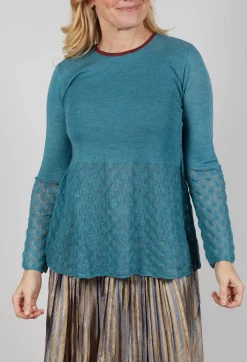 Traces of Me Tops^Frill Top Key Jumper in Celeste