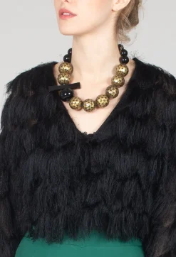 Mei Meij Jackets^Fringe Cropped Jacket in Nero