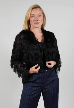 Mei Meij Jackets^Fringe Cropped Jacket in Nero