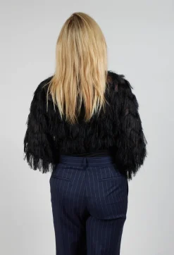Mei Meij Jackets^Fringe Cropped Jacket in Nero