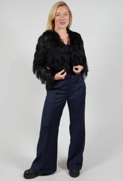 Mei Meij Jackets^Fringe Cropped Jacket in Nero