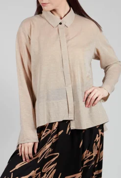 Moyuru Shirts & Blouses^Front Crop Shirt in Beige