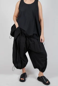 Rundholz Dip Trousers^Front Pleat Balloon Trousers with Toggle Cuffs in Black