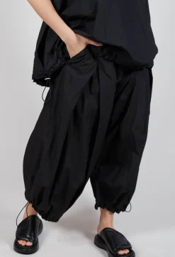 Rundholz Dip Trousers^Front Pleat Balloon Trousers with Toggle Cuffs in Black