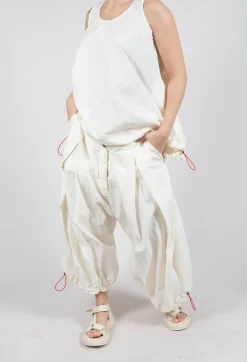 Rundholz Dip Trousers^Front Pleat Balloon Trousers with Toggle Cuffs in Greige