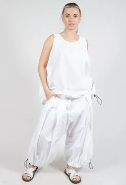 Rundholz Dip Trousers^Front Pleat Balloon Trousers with Toggle Cuffs in Semi Bleach
