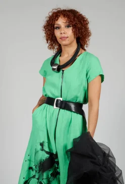 Bize Jumpsuits^Front Zipper Jumpsuit in Green Black
