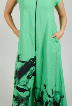 Bize Jumpsuits^Front Zipper Jumpsuit in Green Black