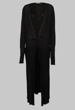 Nostra Santissima Cardigans^Full Length Cardigan with Tie Waist in Black