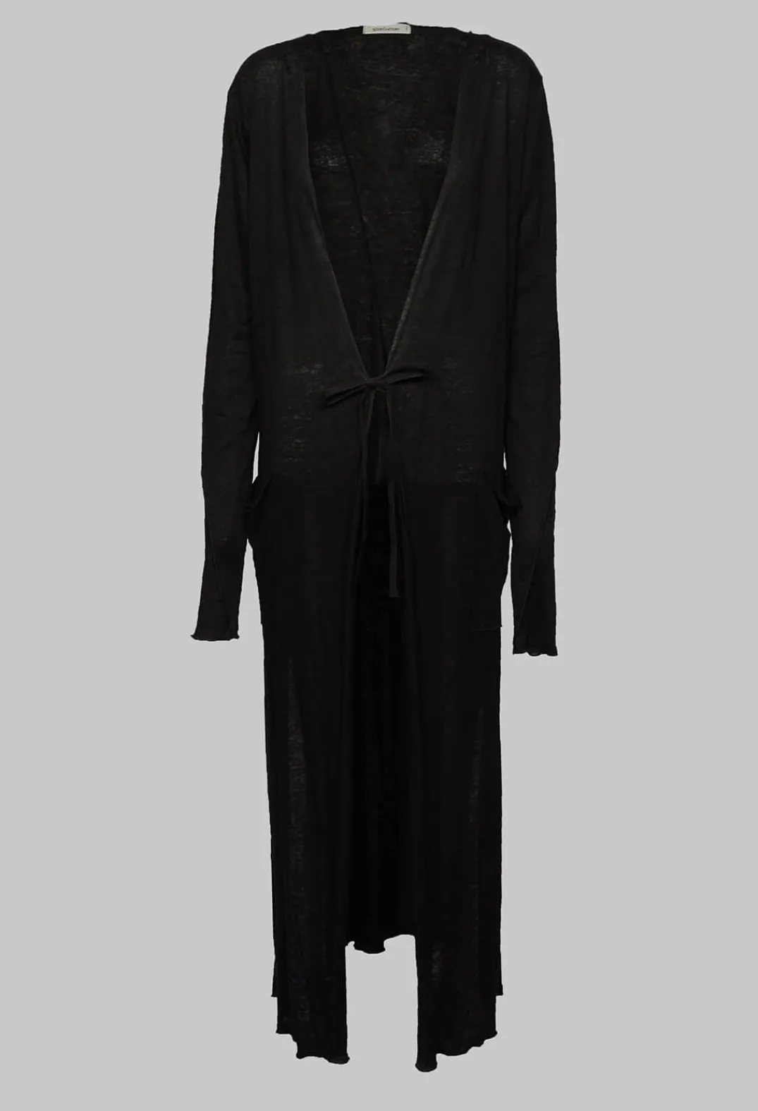 Nostra Santissima Cardigans^Full Length Cardigan with Tie Waist in Black