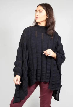 Sarah Pacini Jackets^Funnel Neck Poncho in Black