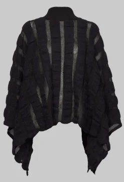 Sarah Pacini Jackets^Funnel Neck Poncho in Black