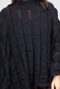 Sarah Pacini Jackets^Funnel Neck Poncho in Black