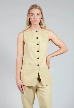 Beatrice B Jackets^Gabardine Waistcoat in Pear Sorbet