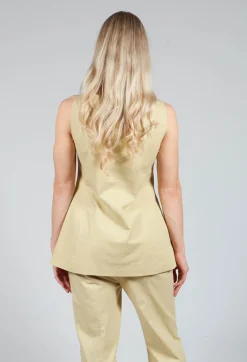 Beatrice B Jackets^Gabardine Waistcoat in Pear Sorbet