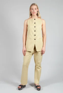 Beatrice B Jackets^Gabardine Waistcoat in Pear Sorbet