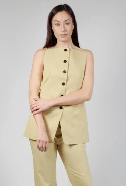 Beatrice B Jackets^Gabardine Waistcoat in Pear Sorbet