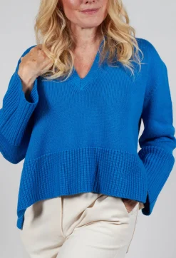 Sfizio Jumpers^Garment Dyed Wool Sweater in Bright Cobalt