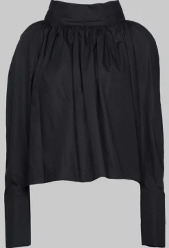 Collectors Club Shirts & Blouses^Gathered Blouse in Black Poplin