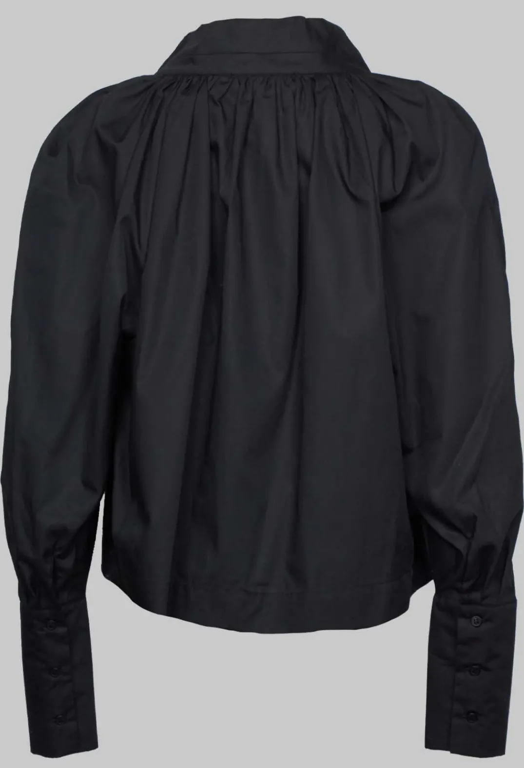 Collectors Club Shirts & Blouses^Gathered Blouse in Black Poplin