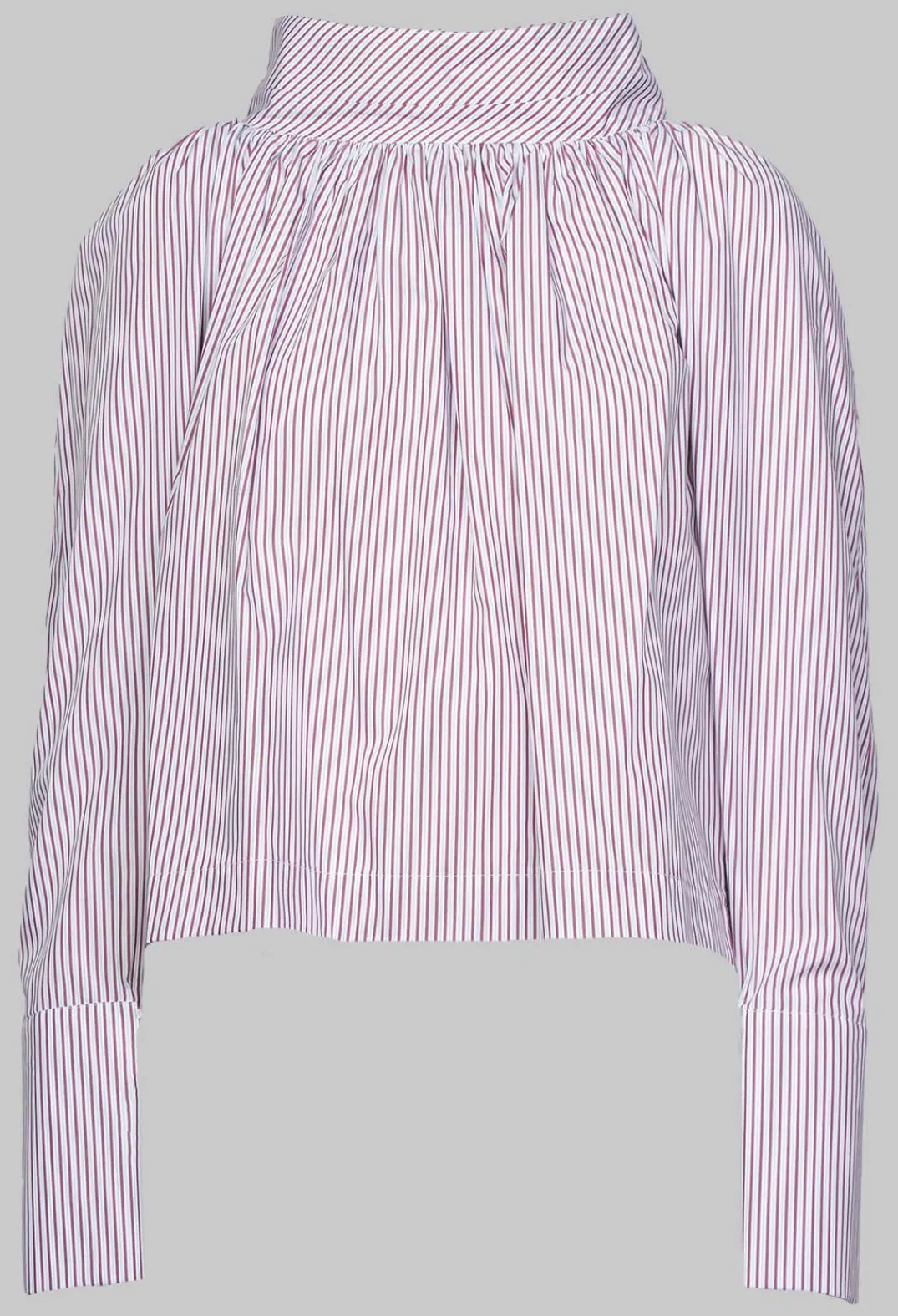 Collectors Club Shirts & Blouses^Gathered Blouse in Blue Red Stripe