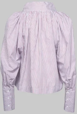 Collectors Club Shirts & Blouses^Gathered Blouse in Blue Red Stripe