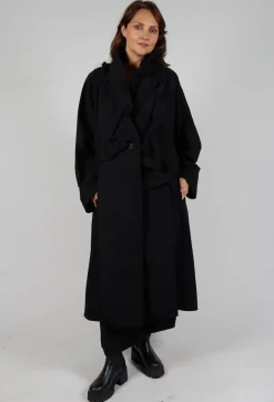 Rundholz Mainline Coats^Gathered Coat in Black