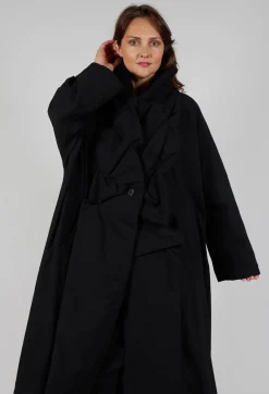 Rundholz Mainline Coats^Gathered Coat in Black
