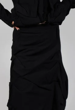 Rundholz Mainline Skirts^Gathered Midi Skirt in Black