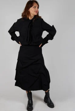 Rundholz Mainline Skirts^Gathered Midi Skirt in Black