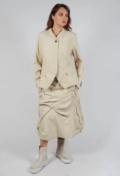 Rundholz Mainline Skirts^Gathered Midi Skirt in Bone