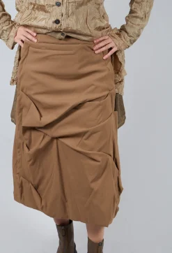 Rundholz Mainline Skirts^Gathered Midi Skirt in Camel