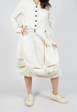 Rundholz Dip Skirts^Gathered Midi Skirt with Back Button-Flap Pockets in Greige