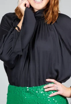Nostra Santissima Shirts & Blouses^Gathered Neckline Shirt in Black