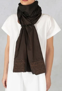 Spazioif Scarves^Gathered Scarf in Brown/Burgundy