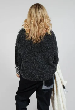 Sarah Pacini Jumpers^Geometric Knit Sweater in Grey