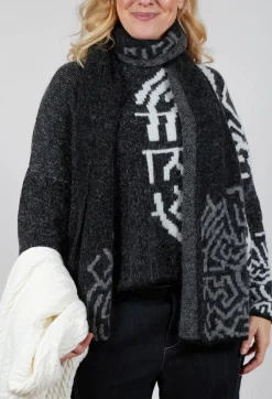 Sarah Pacini Jumpers^Geometric Knit Sweater in Grey