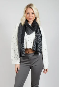 Sarah Pacini Scarves^Geometric Scarf in Steel Grey