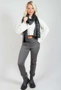 Sarah Pacini Scarves^Geometric Scarf in Steel Grey