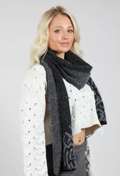 Sarah Pacini Scarves^Geometric Scarf in Steel Grey