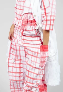 Tadashi with Giovanna Guglielmi Trousers^Gingham Picnic Trousers in Red