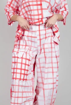 Tadashi with Giovanna Guglielmi Trousers^Gingham Picnic Trousers in Red